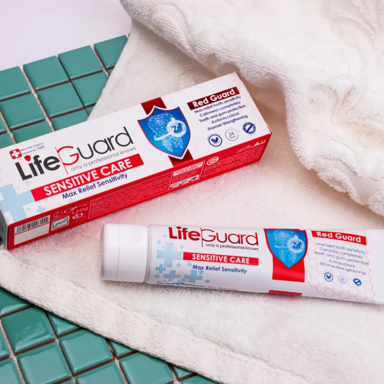 خمیر دندان حساس Red Guard Life Guard ۱۲۰ گرم — محافظت از دندانهای حساس و تقویت مینای دندان
