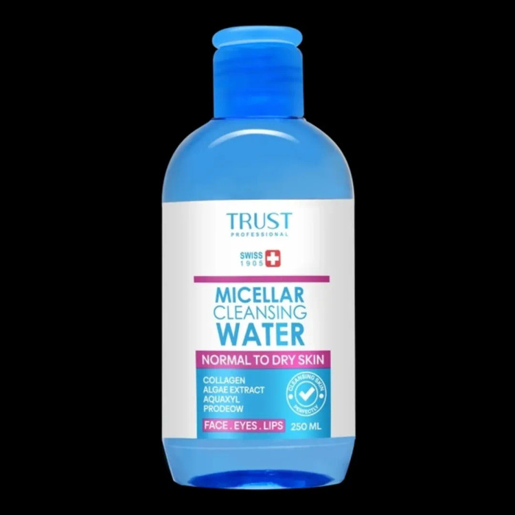 محلول میسلار پاککننده آرایش تراست ۲۵۰ میل — مناسب پوست خشک و حساس، پاککننده و تسکیندهنده پوست