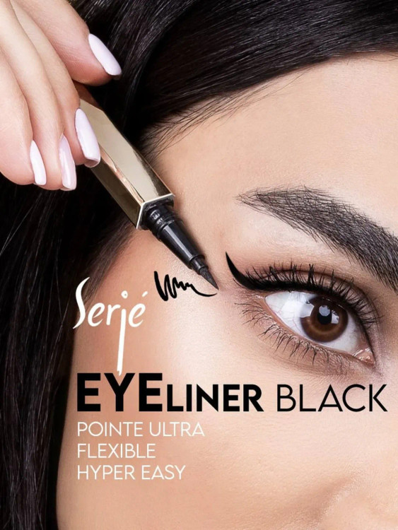 خط چشم ماژیکی مشکی سرژه ۱ میل — با رنگ مشکی غلیظ و ماندگار