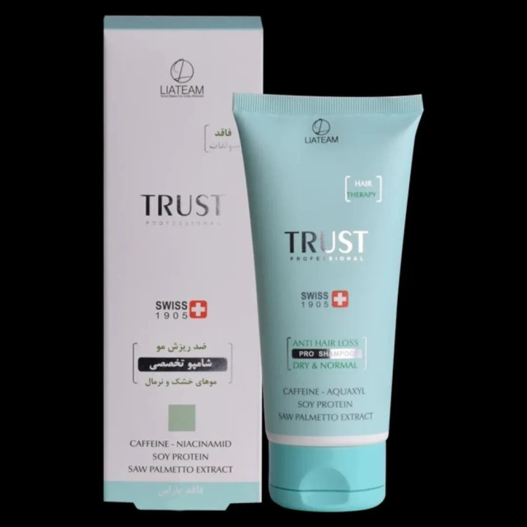 شامپو تخصصی ضد ریزش و تقویت کننده تراست ۲۰۰ میل — مناسب موهای خشک و نرمال، تقویتکننده و پیشگیری از ریزش