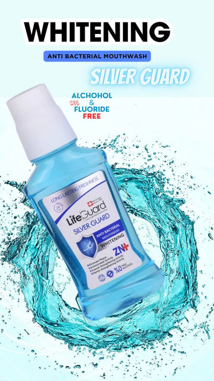 دهانشویه بزرگسال سفیدکننده (Silver Guard) برند لایف گارد ۲۷۰ میل